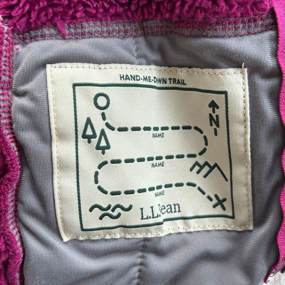 L.L. Bean Baby 6-12M Hi-Pile Fleece Bear Ear Hooded Jacket Cozy Magenta Purple - Picture 6 of 9